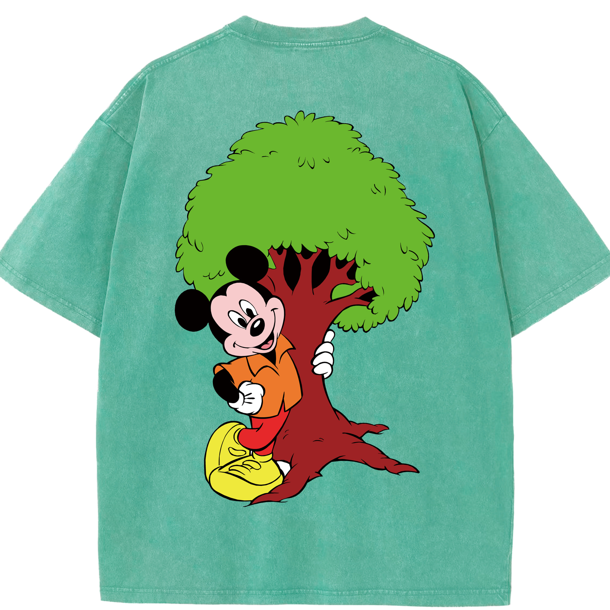 （画像用） ミッキーマウス Mickey Mouse 綿100% ヴィンテージ風 半袖Tシャツ（背面プリント）